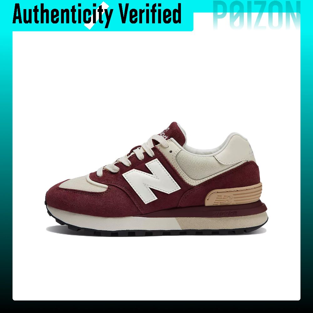 New Balance Shoes 574 - ニューバランス NB 574 レザー、テキスタイル素材、クッション性、ローカット、カジュアル、シティ通勤、ランニングシューズ、ユニセックス、バーガンディ、U574LGRB