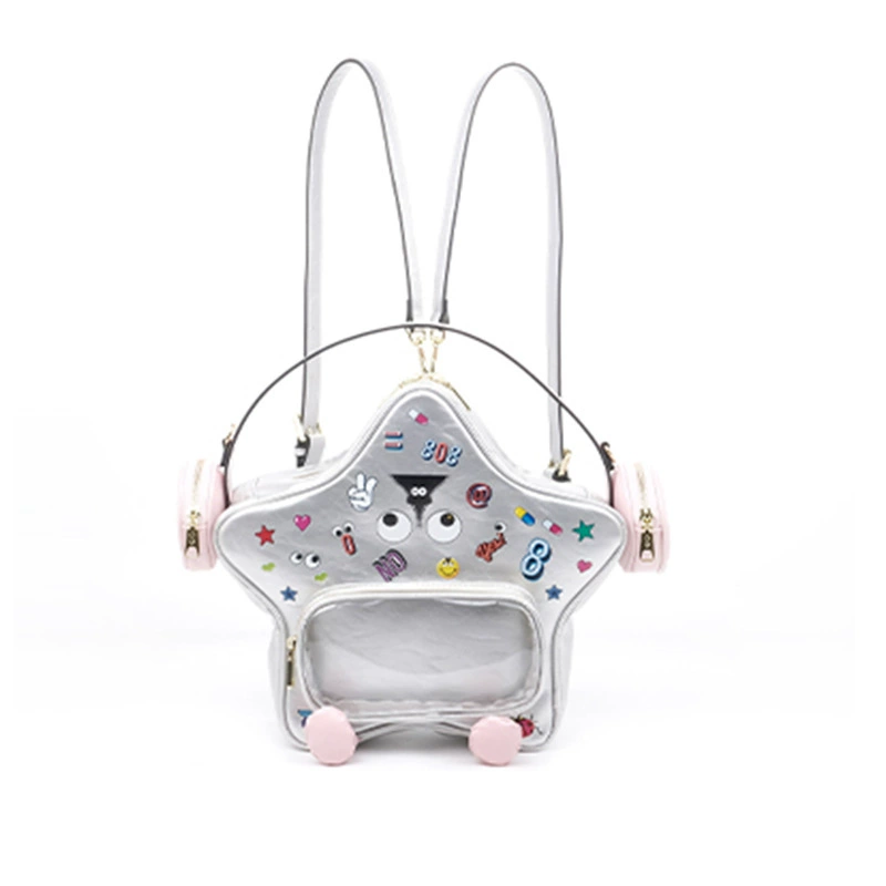 Women Bags Branded - EYE THEMEブランド。大学生向け、男女兼用、プリント柄の面白いデザインの旅行用バックパック。大容量で、学校や普段使いに最適。人形のイラスト入り。