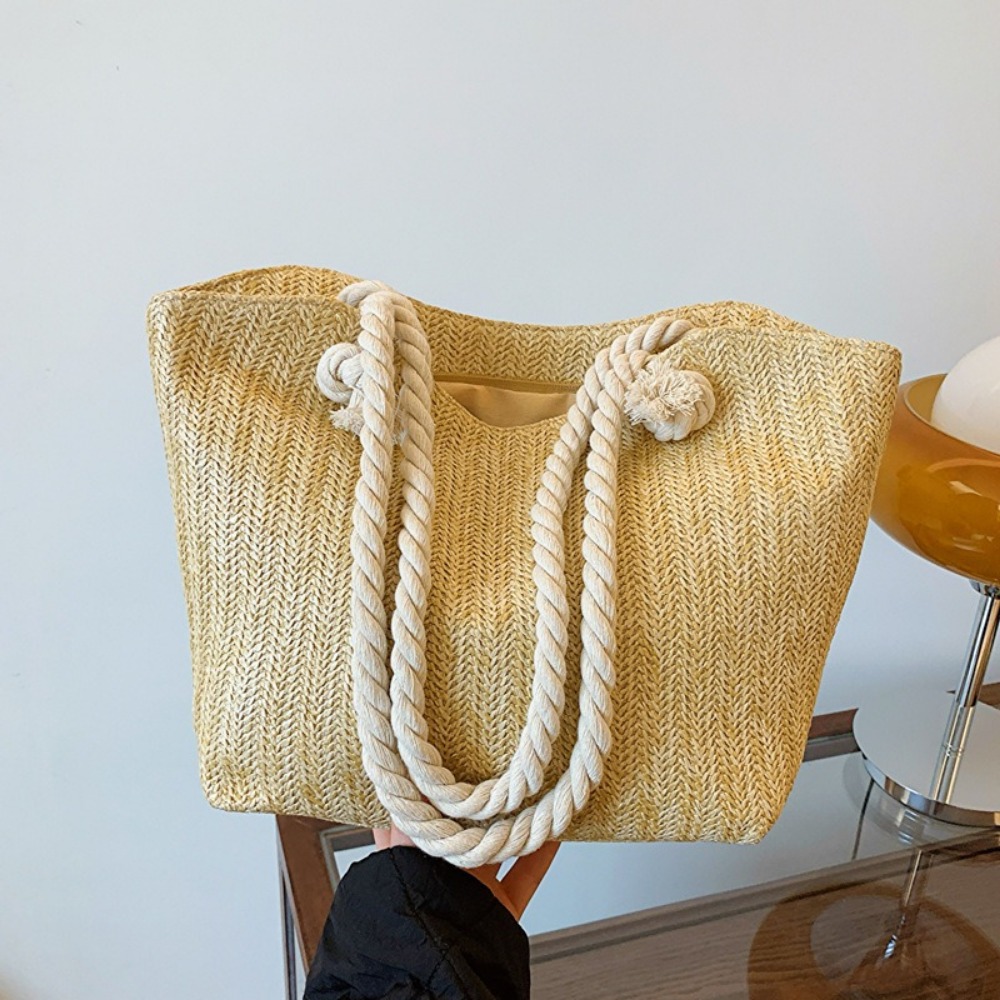 新作サマービーチトートバッグ 大容量ラフィアボヘミアンショル - Women'S Raffia Bags のレビューと価格