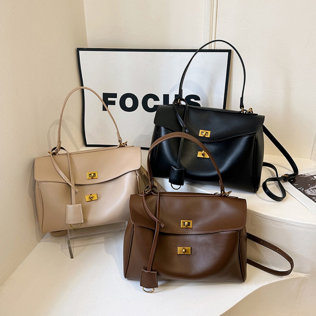 ミニマリストな高級感のある韓国製ソフトレザーのフラップバッグ - Women Hand Bags For Office のレビューと価格