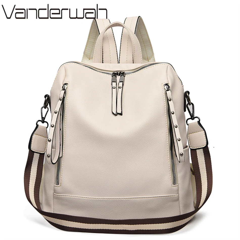 デラックスブランドのソフトレザーバックパック,防水,プレッピ - Women Bags Branded のレビューと価格
