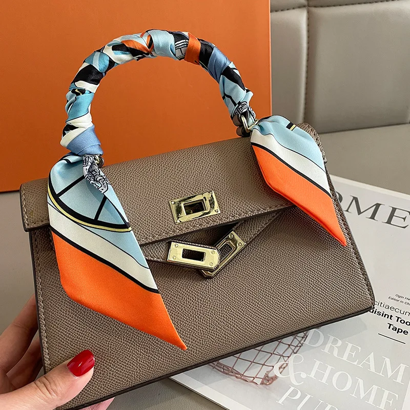 高級ブランドプリントバッグストラップスカーフ女性小さなシルク - Women Bags Branded のレビューと価格