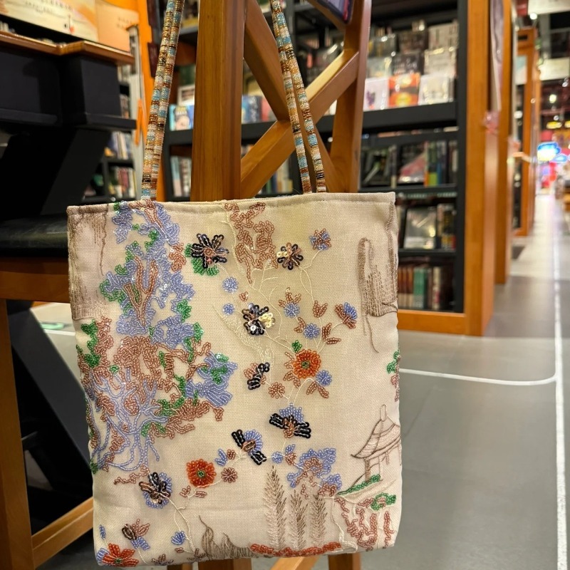 2026年新作中国風刺繍キャンバストートバッグ大容量シングル - Women Bags 2026 Trends のレビューと価格