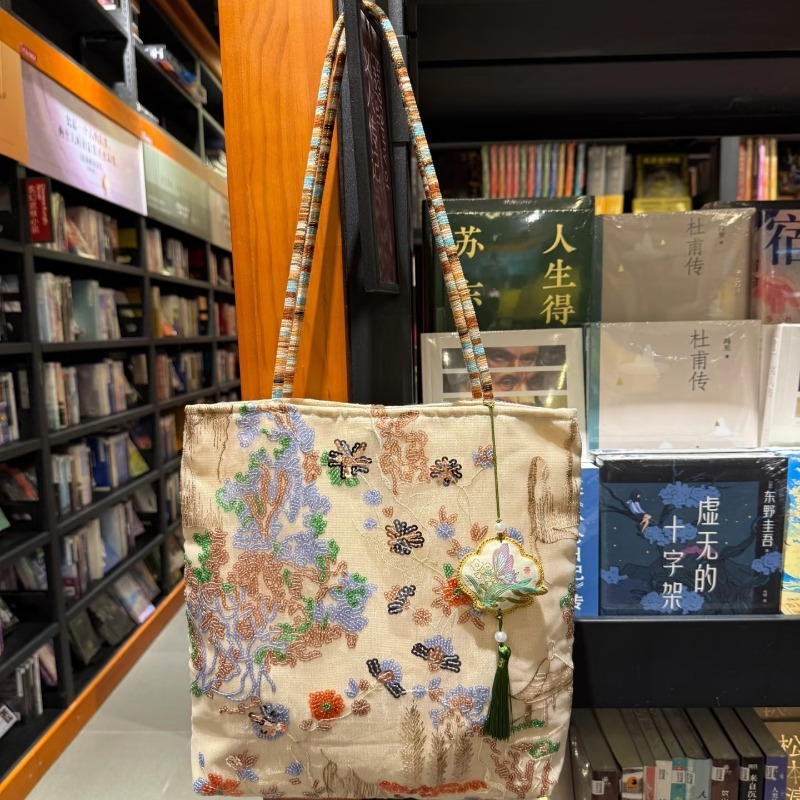 2026年新作中国風刺繍キャンバストートバッグ大容量シングル - Women Bags 2026 Trends のレビューと価格