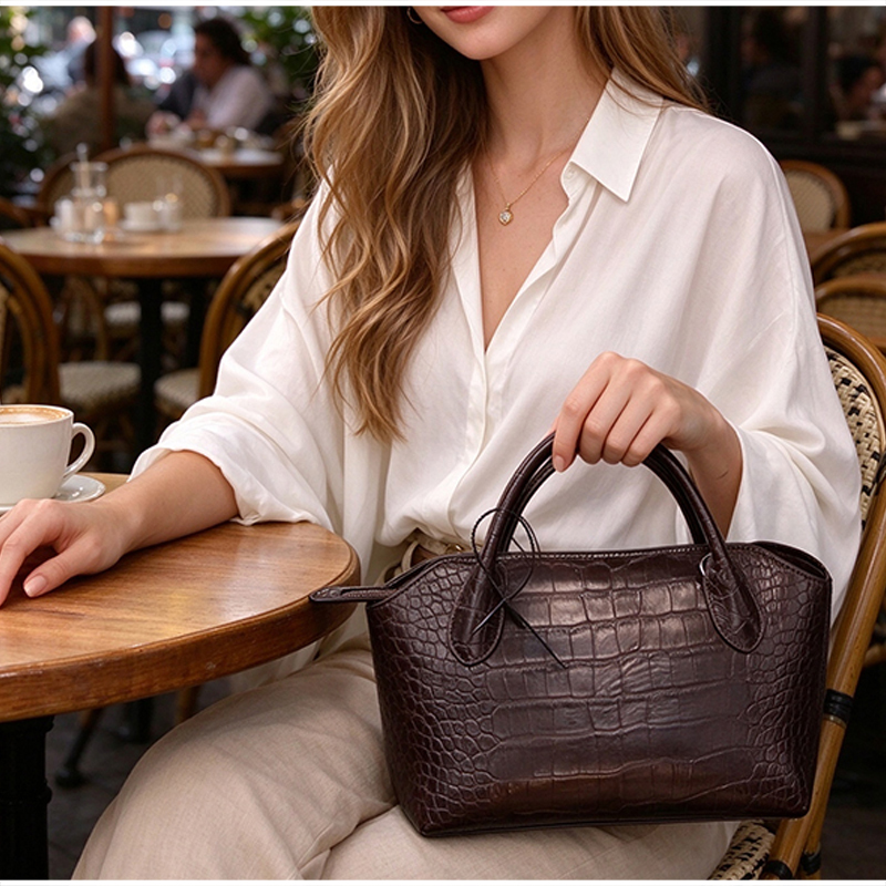 高級感あふれるクロックス柄のレディースハンドバッグ。エレガン - Women Hand Bags For Office のレビューと価格