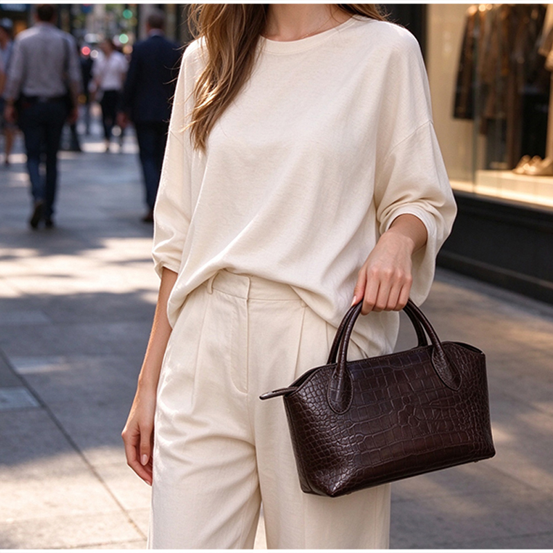 高級感あふれるクロックス柄のレディースハンドバッグ。エレガン - Women Hand Bags For Office のレビューと価格