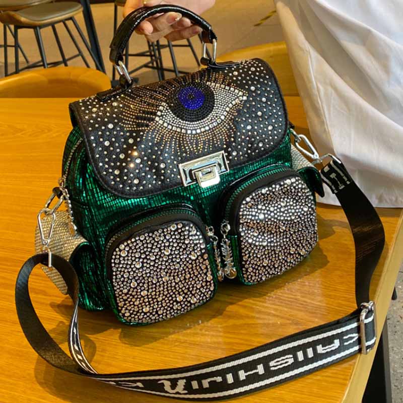 女性用バックパック,大容量ショルダーバッグ,合成皮革,ダイヤ - Women Bags Branded のレビューと価格