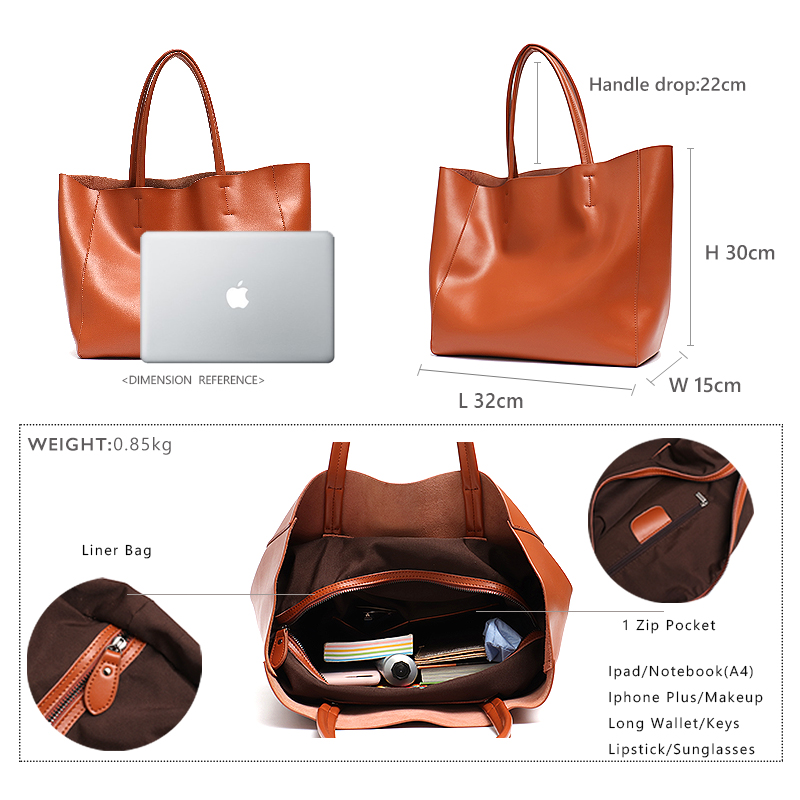 女性用牛革レザーハンドバッグ,ショルダーバッグ,大容量,高級 - Women Bags Branded のレビューと価格